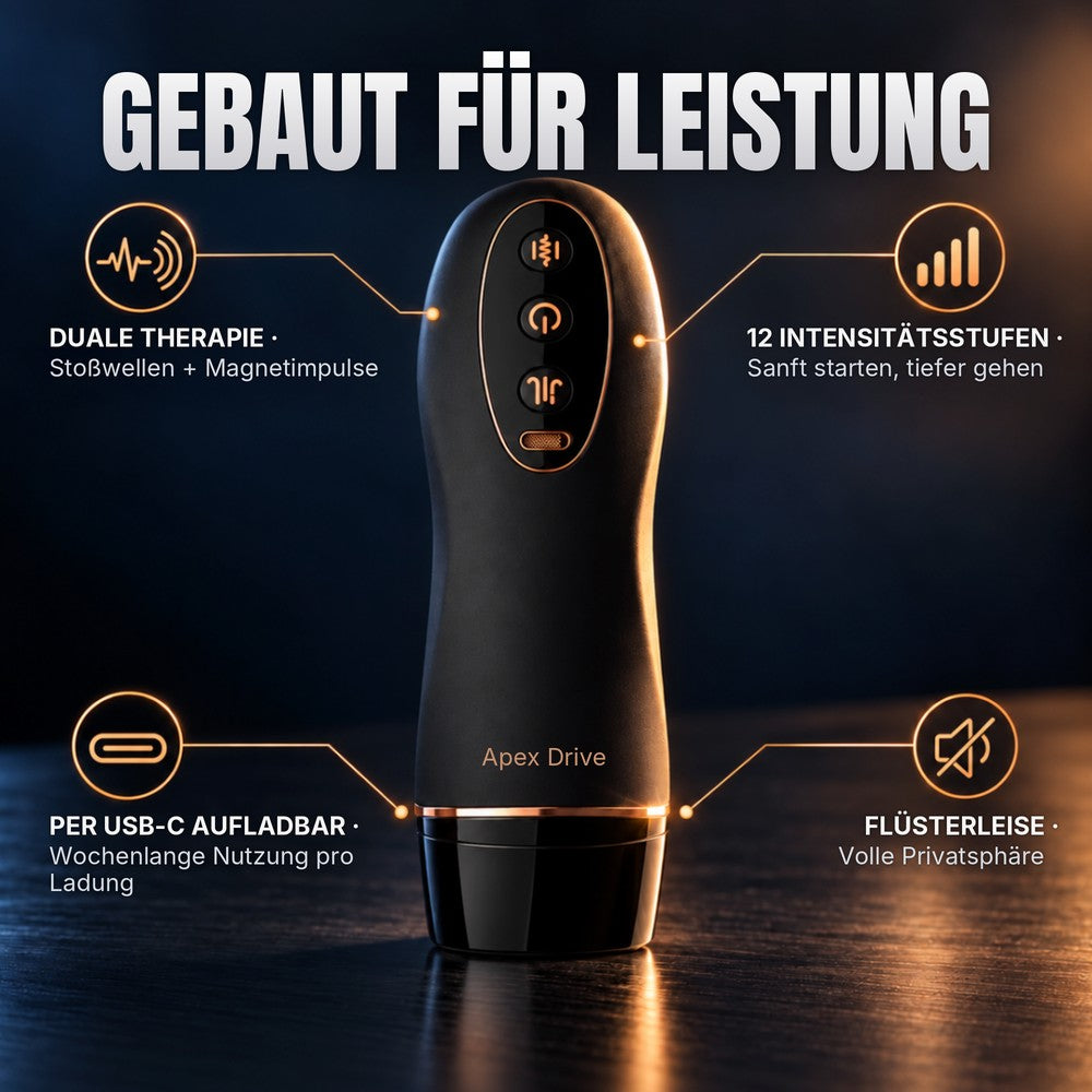 Apex Drive: 12 Intensitätsstufen in einem kompakten, aufladbaren Gerät.